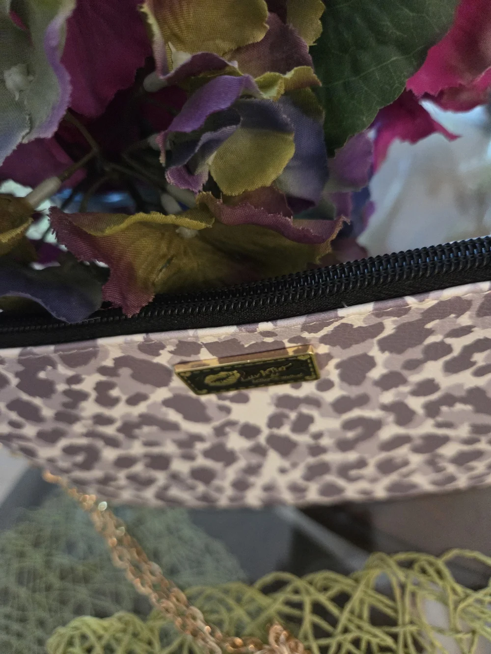 Betsey Johnson Mauve Leopard Print Crossbody Bag NWOT